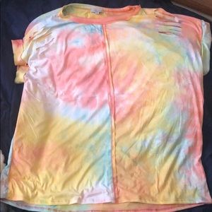 White Birch Tie Dye Short Sleeve Top